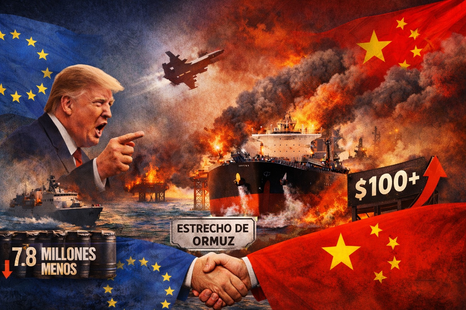 CHINA Y EUROPA RECHAZAN BLOQUEO DE TRUMP EN ORMUZ